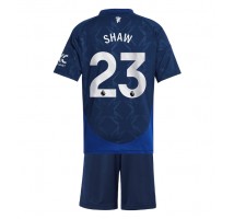 Manchester United Luke Shaw #23 Koszulka Wyjazdowa dzieci 2024-25 Krótki Rękaw (+ krótkie spodenki)